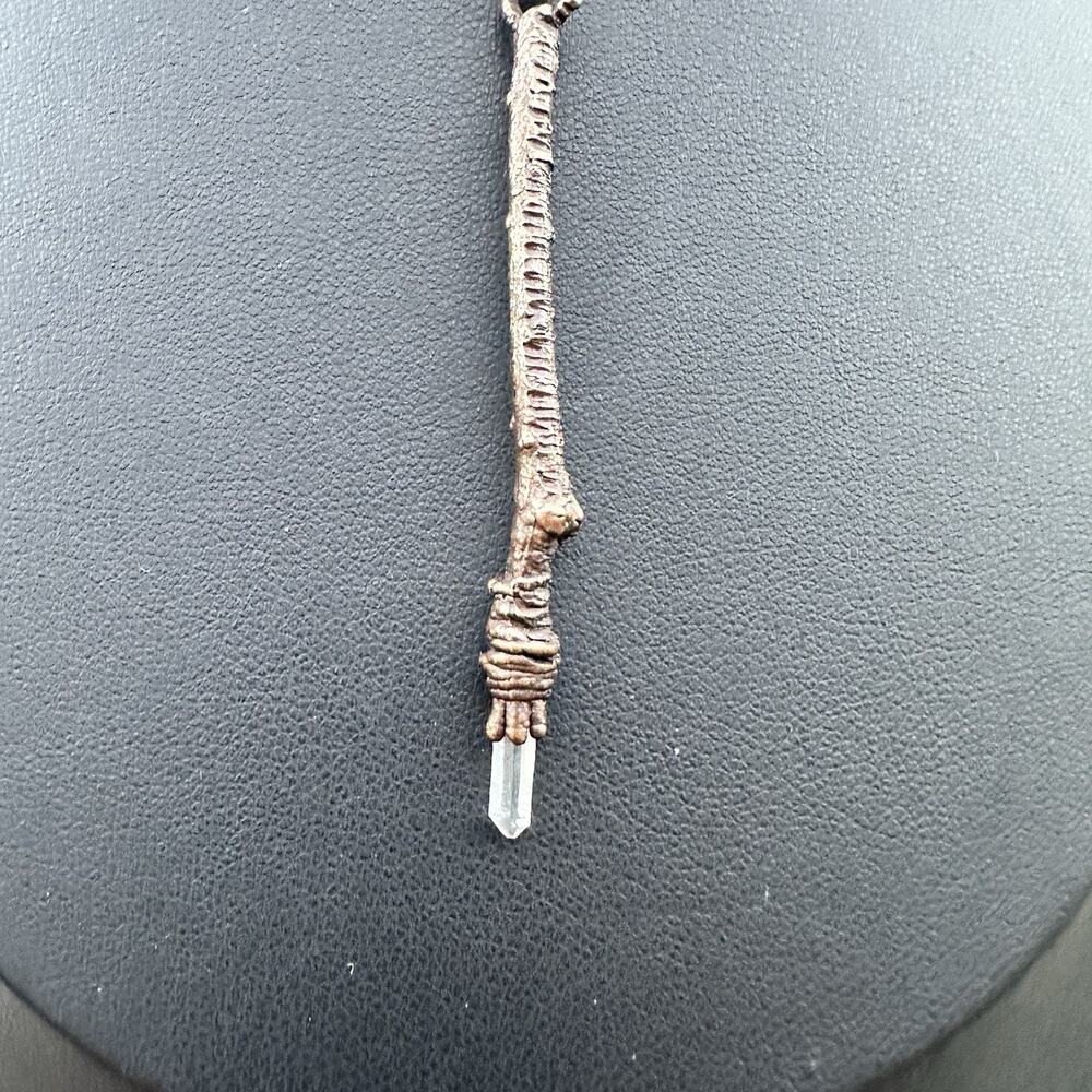 Crystal Wand Necklace Bronze Tone Witchy Spell Fantasy Mystical The Copper Newt - Picture 3 of 6